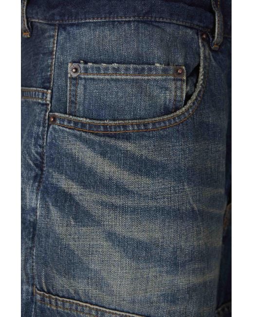 Balenciaga Blue Wide Leg Jeans for men