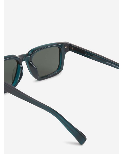 Zegna Gray Square Sunglasses for men