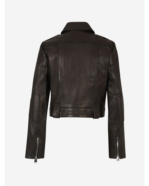 Khaite Black Leather Jacket With Pockets