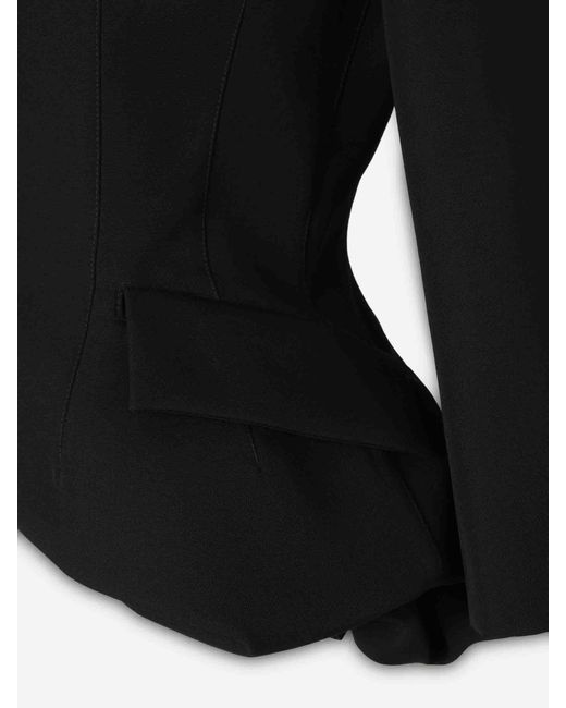 Magda Butrym Black Peplum Fitted Blazer