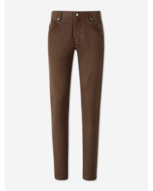 Marco Pescarolo Brown Straight Wool Trousers for men
