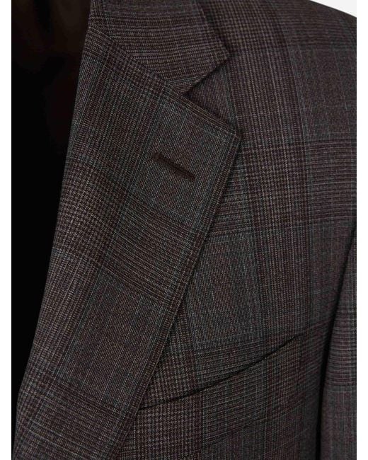 Canali Black Straight Wool Suit for men