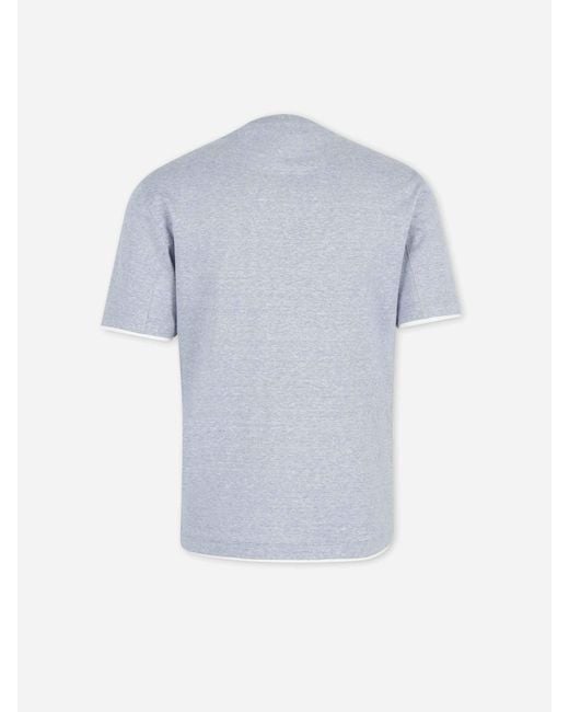 Brunello Cucinelli Blue Round Neck T-Shirt for men