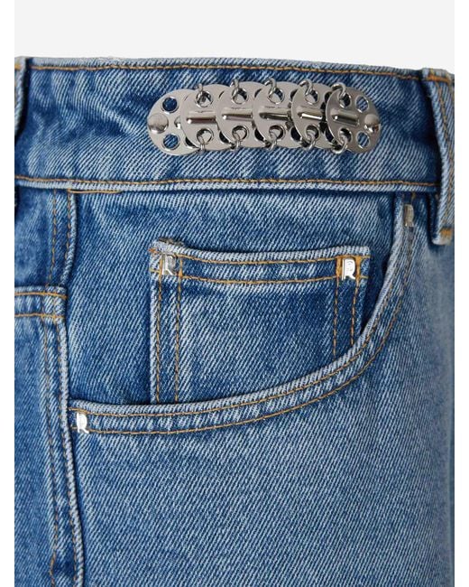 Rabanne Blue Wide Leg Cotton Jeans