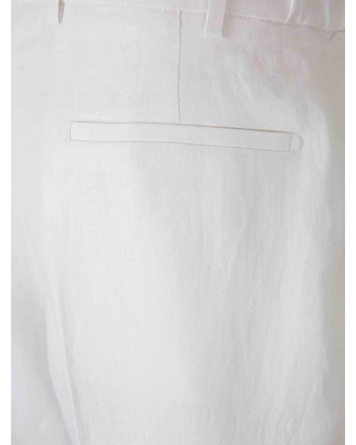 Berwich White Lucano Elax Trousers for men