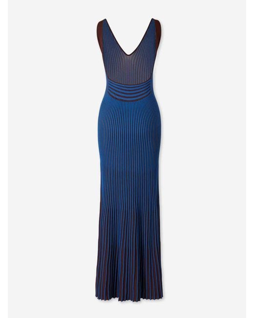 Staud Blue Claretta Knit Dress
