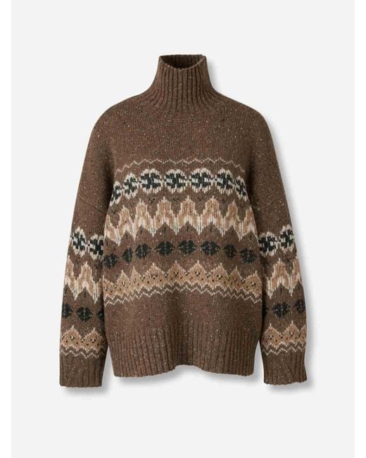 Altuzarra Brown High Collar Sweater