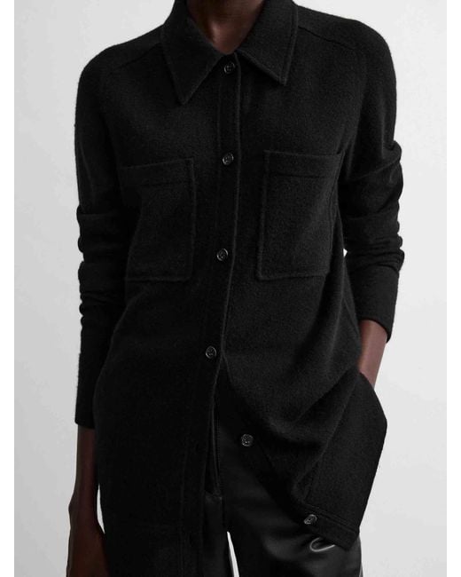 Totême Black Cashmere Knit Shirt
