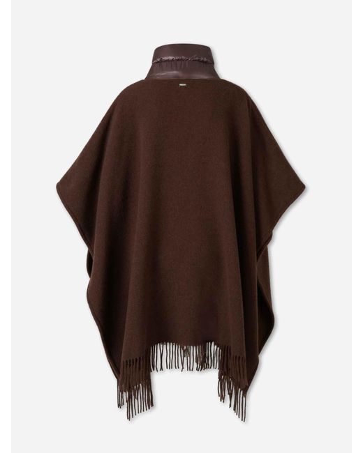 Herno Brown Poncho With Padded Pockets