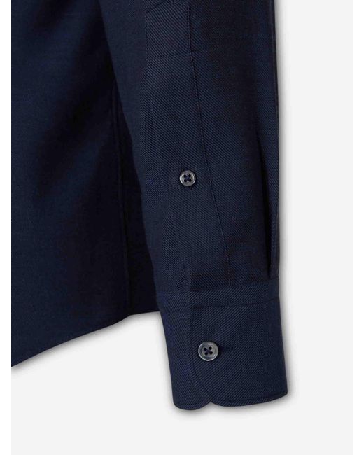 Zegna Blue Plain Dressy Shirt for men