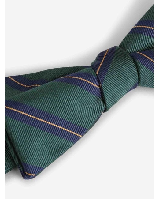 Petronius Blue Silk Striped Bow Tie for men