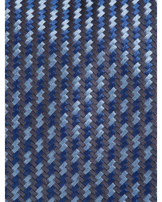 Brioni Blue Textured Silk Tie for men