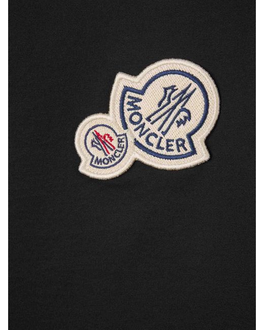 Camiseta Algodón Logotipo Moncler de hombre de color Black