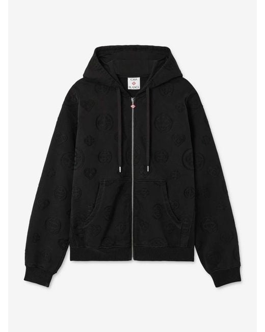 Casablanca Black Monogram Hoodie for men