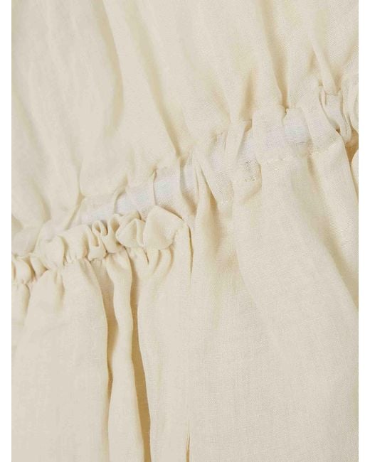 Dries Van Noten White Muslin Ruffled Top