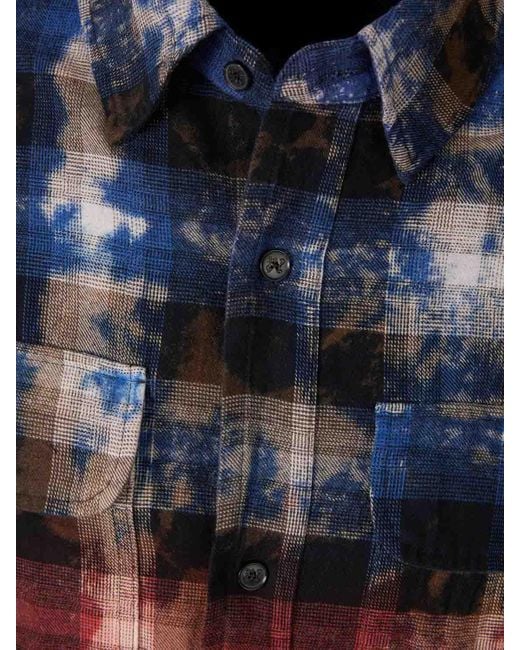 Palm Angels Camisa Cuadros Estampado in Red für Herren