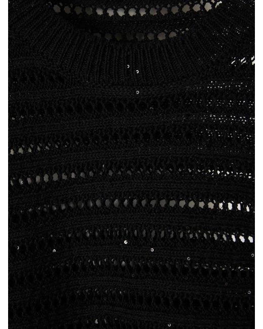 Peserico Black Cotton Knit Jersey