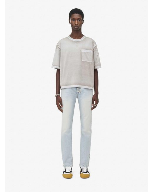 Alexander McQueen T-Shirt Mit Gefärbten Taschen in Gray für Herren