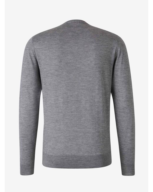 Santa Eulalia Gray Cashmere V-Neck Sweater for men