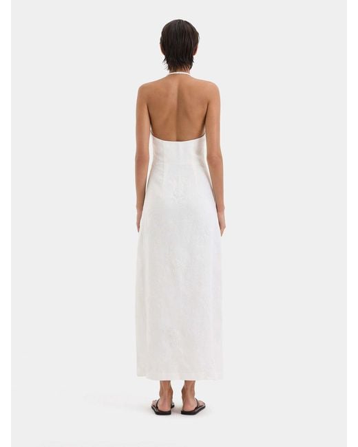 Robe Halter En Lin Sir en coloris White