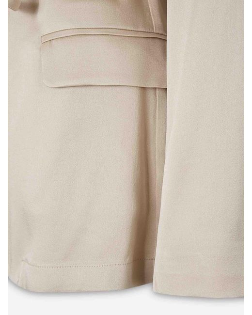 Herno Natural Satin Blazer With Bow