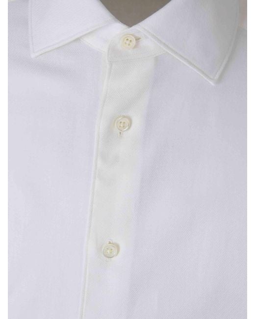 Zegna White Plain Dress Shirt for men