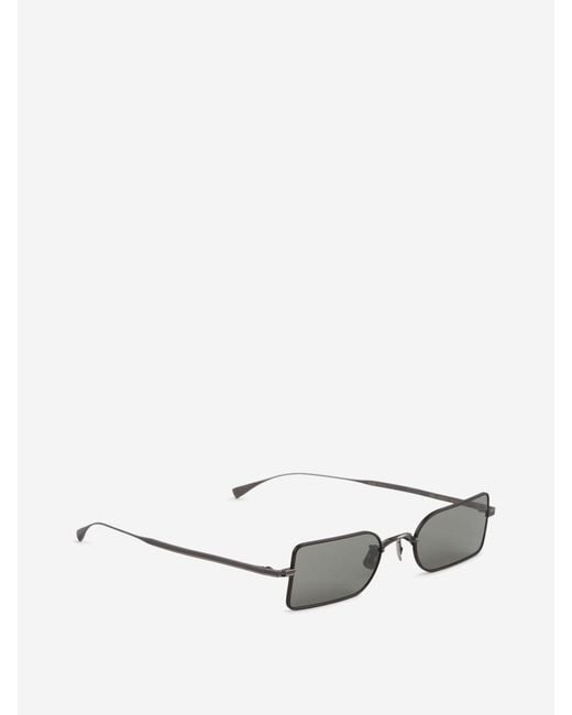 Eyevan 7285 Gray Rectangular Sunglasses for men