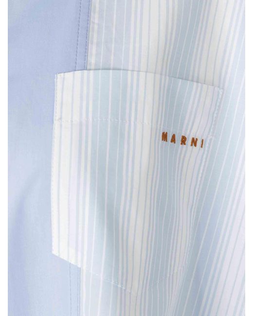 Marni Blue Striped Shirt
