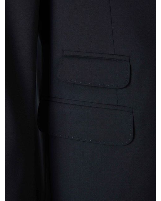 DSquared² Blue Plain Wool Suit for men