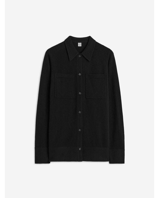 Totême Black Cashmere Knit Shirt