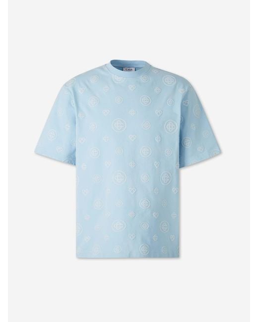 Casablanca Blue Round Neck T-Shirt for men