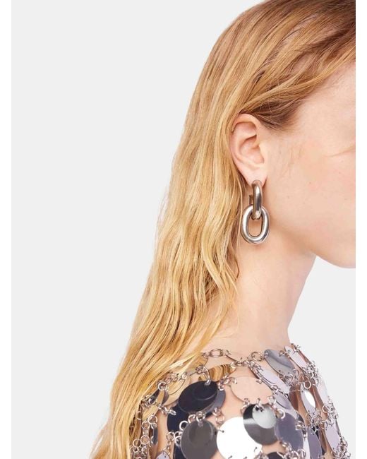 Rabanne White Double Xl Link Earrings