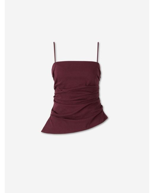 Jonathan Simkhai Red Ruched Top