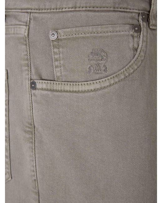 Brunello Cucinelli Gray Straight Leg Cotton Jeans for men