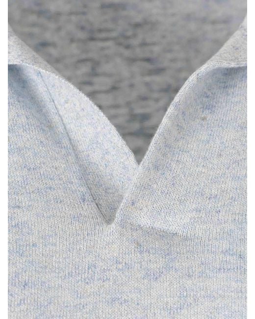 The Row Blue Polo Neck Sweater
