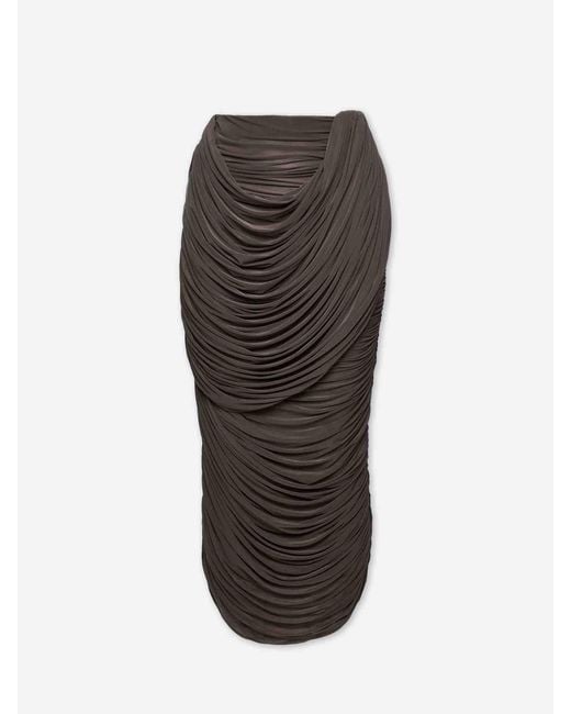 Magda Butrym Brown Draped Midi Skirt