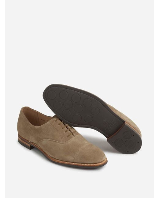Crockett and Jones Brown Suede Oxford Shoes for men