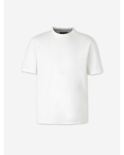 Canali White Round Neck T-Shirt for men