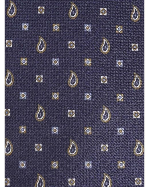 Brioni Blue Paisley Motif Tie for men