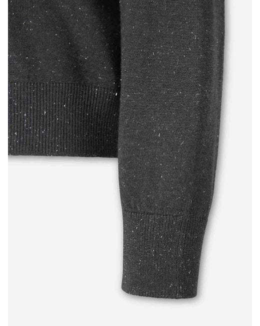 Peserico Black Lurex Turtleneck Sweater