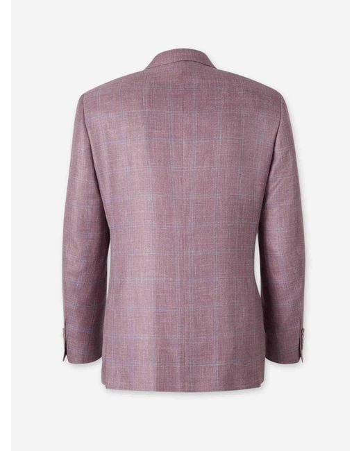 Canali Purple American Straight Plaid for men