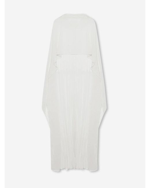 Jonathan Simkhai White Asymmetrical Pleated Cape