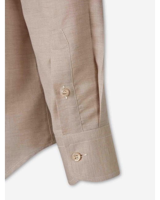 Brioni Natural Plain Marcellino Shirt for men