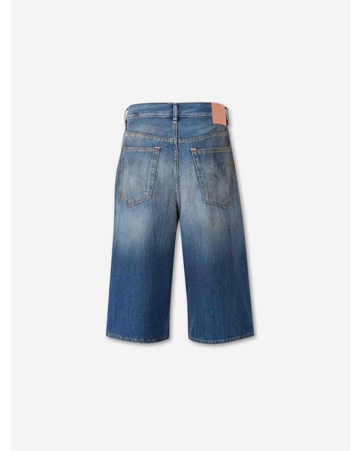 Acne Blue Denim Bermuda Shorts for men
