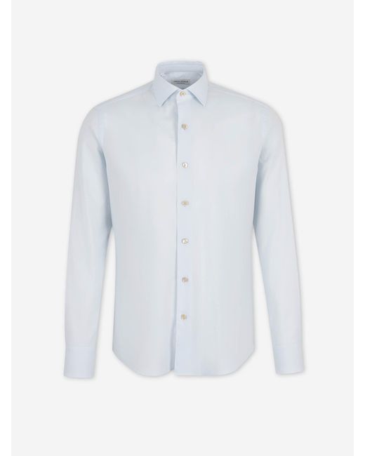 Santa Eulalia White Plain Cotton Shirt for men