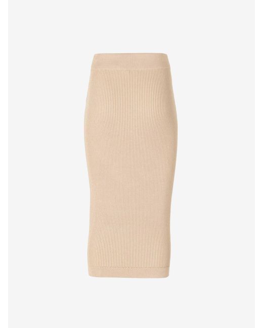 Balmain White Midi-Strickrock