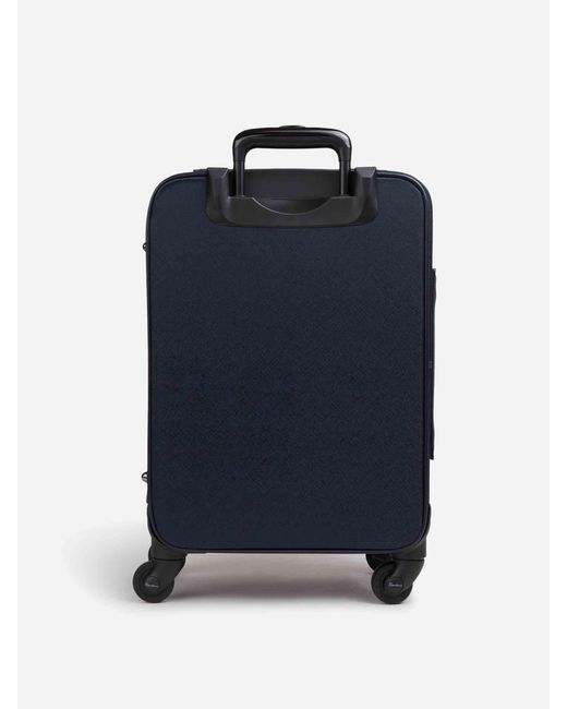 Santoni Blue Leather Suitcase for men