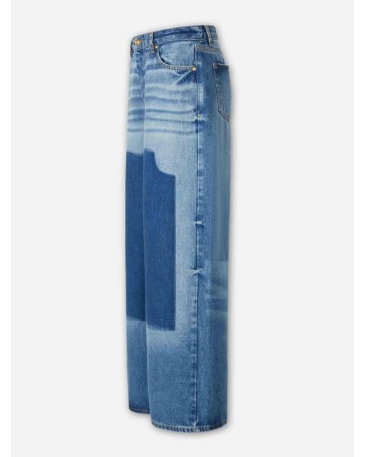 Ganni Blue Lyocell Wide Leg Jeans