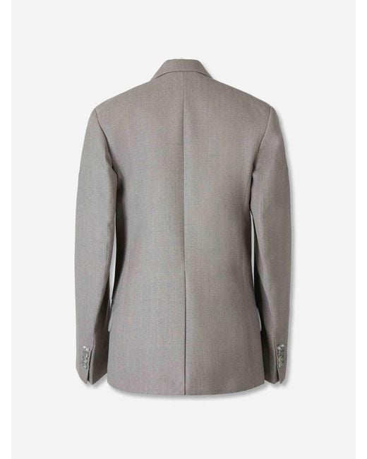 Victoria Beckham Gray Straight Closure Blazer