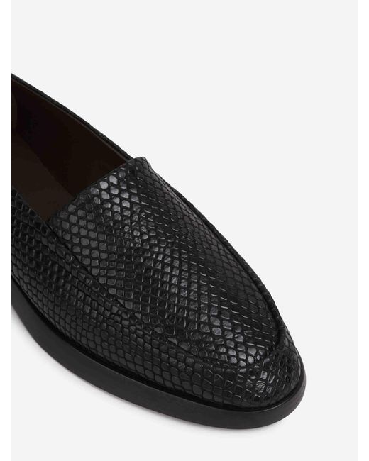 Fear Of God Black Moccasins Snakeskin Embossed for men